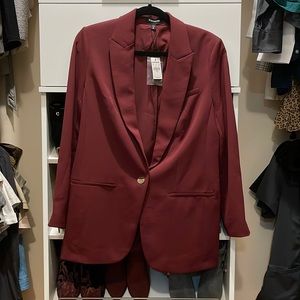Express burgundy boyfriend blazer